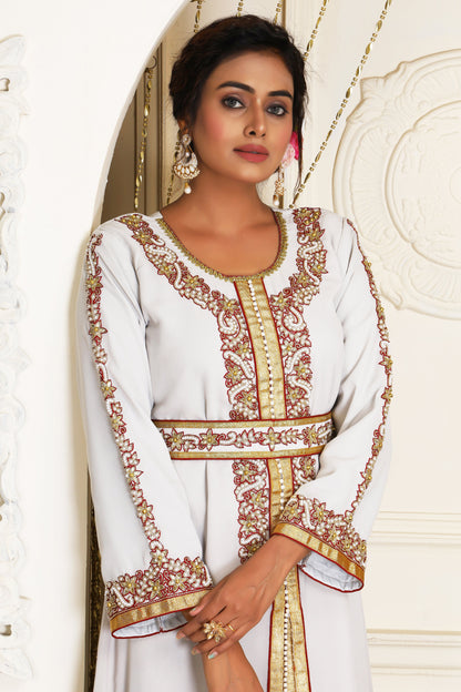 Light Grey Arabic Israeli Kaftan