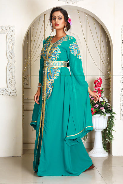 Sea Green Designer Clothes For Women Dress