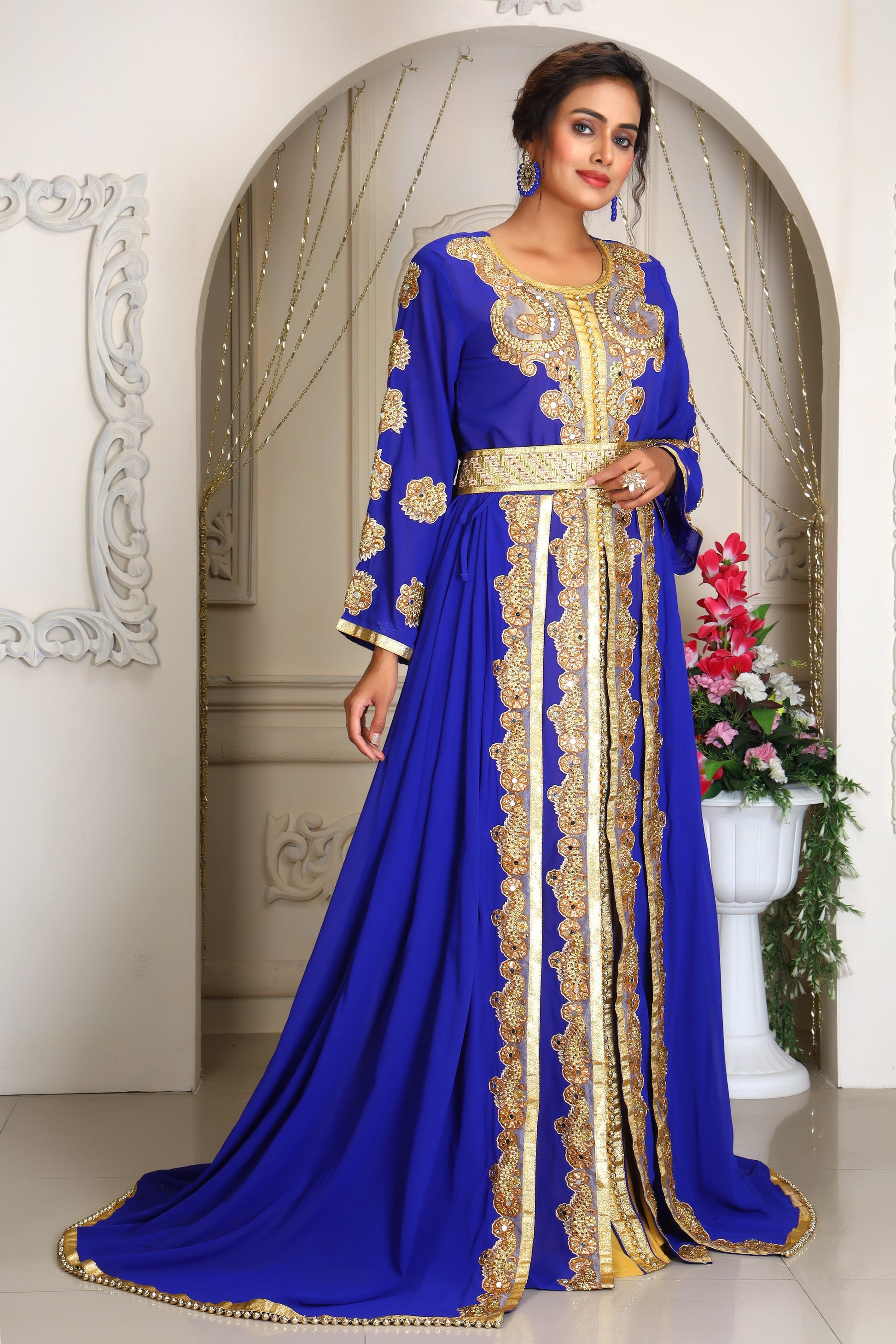 Royal Blue Moroccan Wedding Kaftan for Women Royal Blue Moroccan Wedding Kaftan for Women