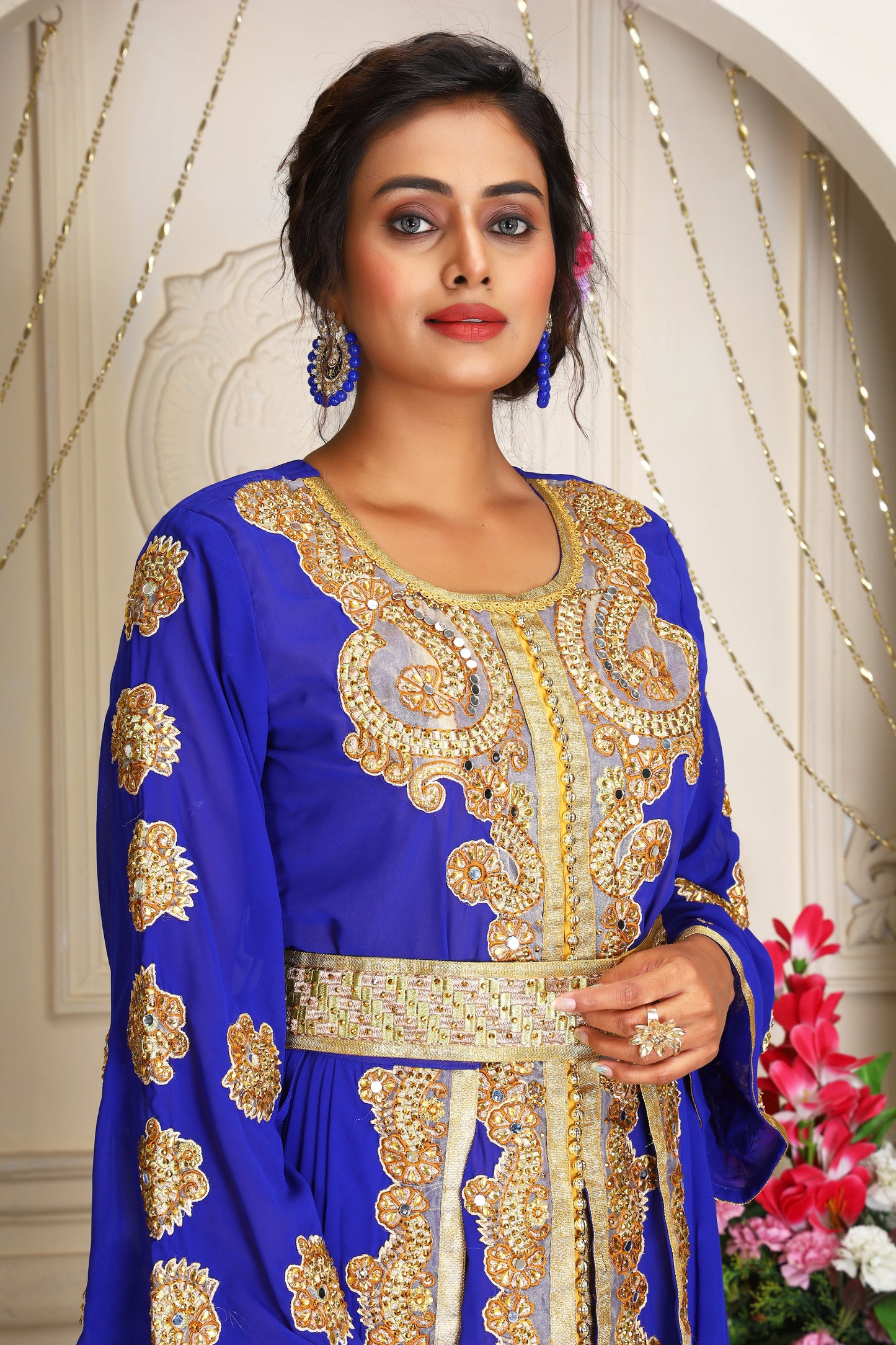 Blue Islamic Moroccan Kaftan Wedding