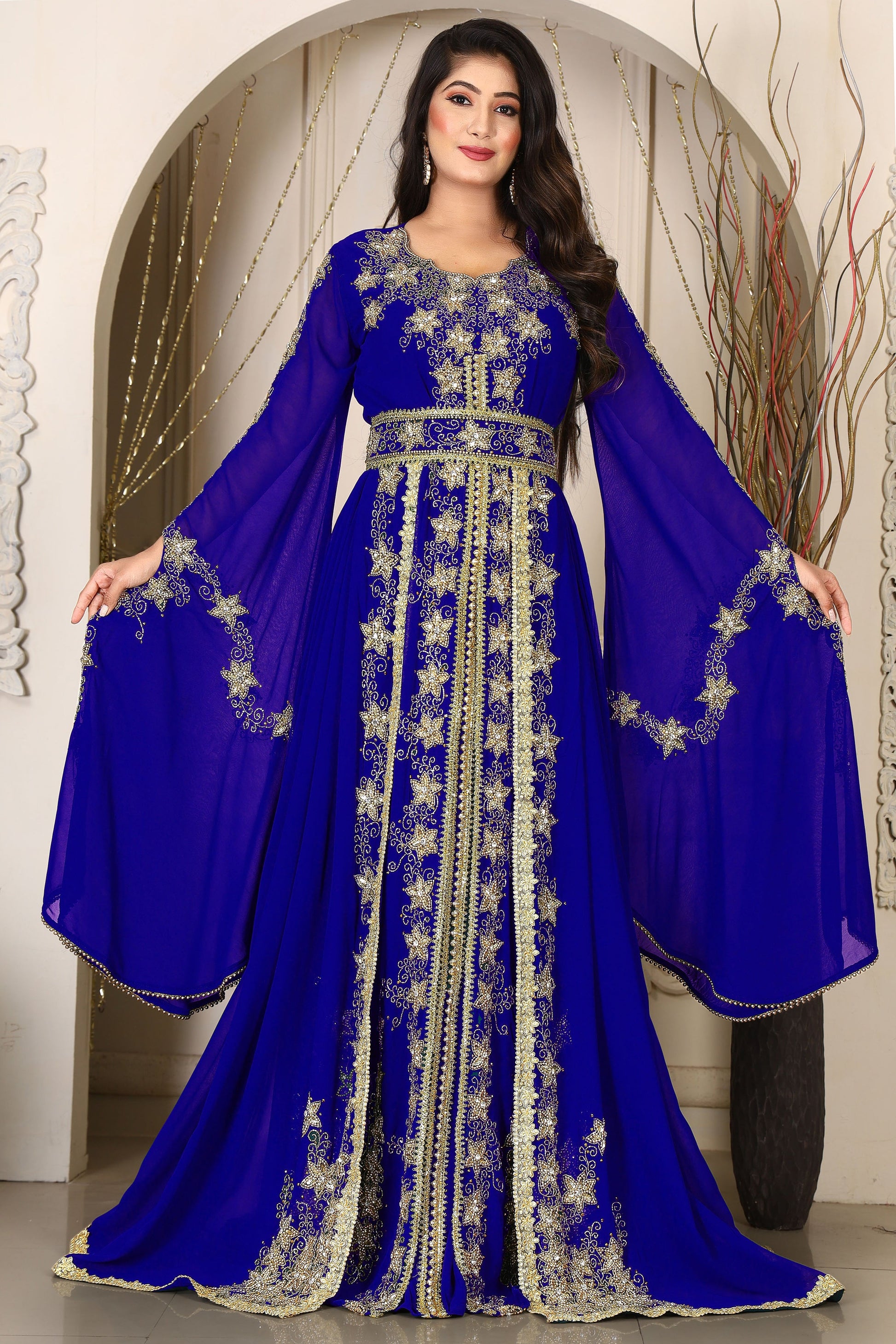 Blue  Islamic Wedding Kaftan