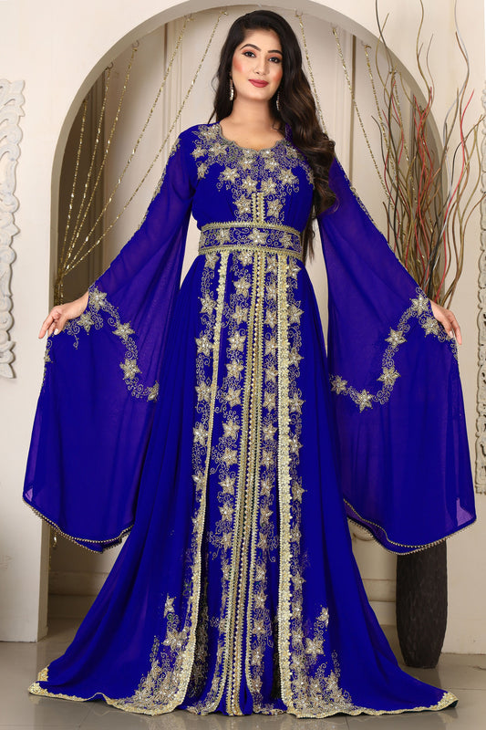 Blue  Islamic Wedding Kaftan