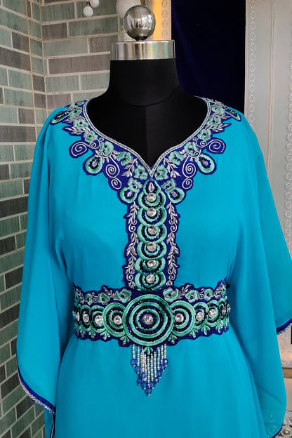 Israeli Floor Length Party Wear Wedding Kaftan