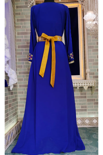 Blue Designer Muslim Wear Islamic Kaftan