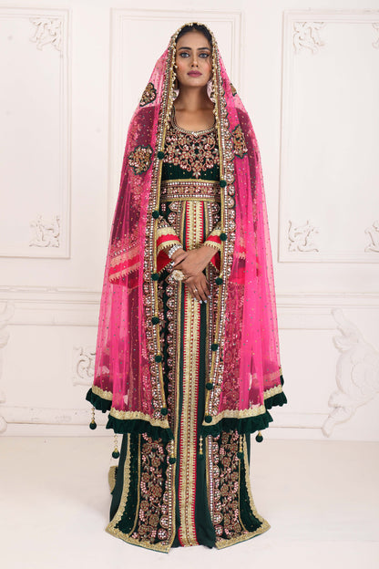 Dark Green Wedding Moroccan Kaftan