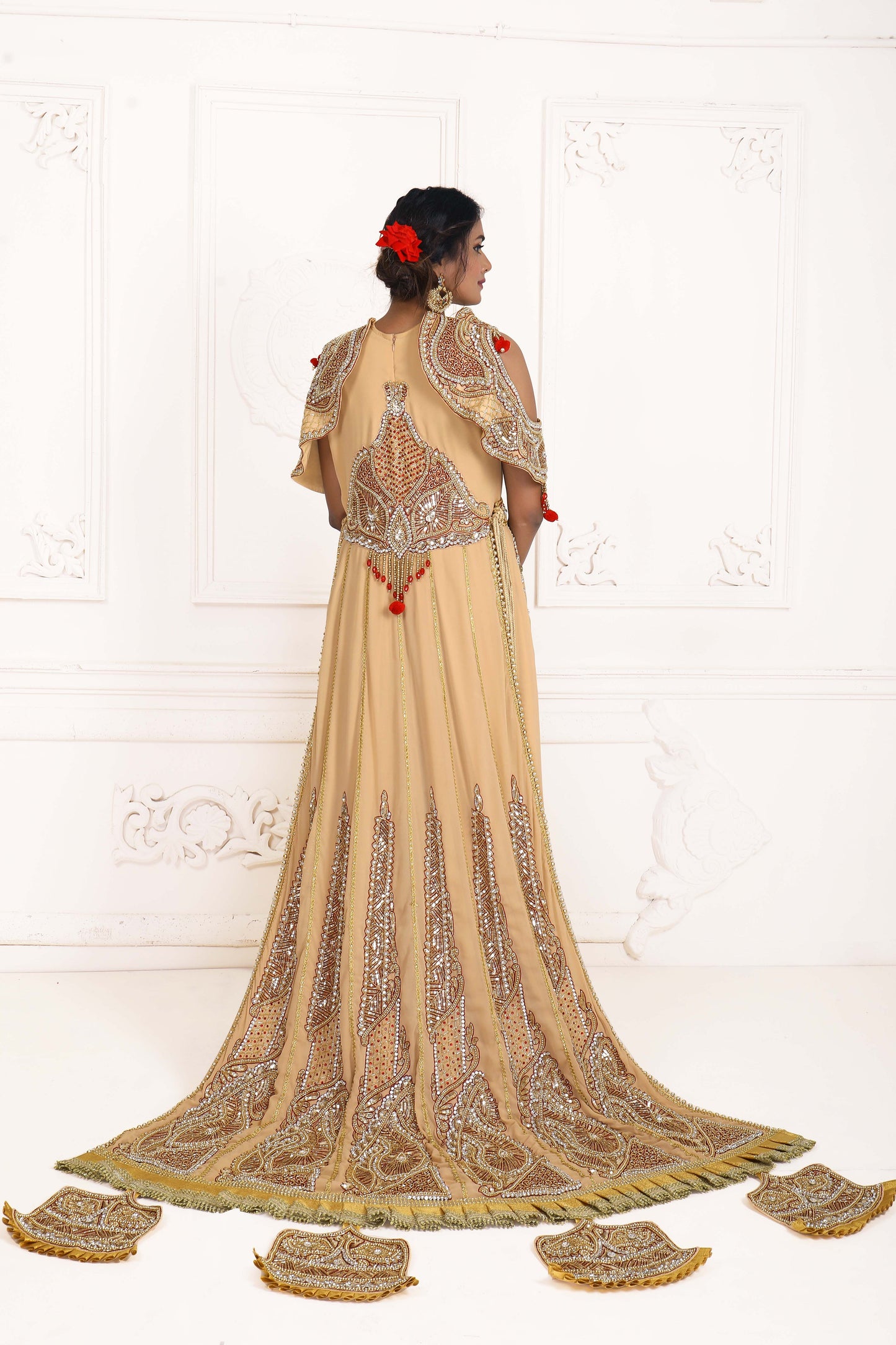 Beige Moroccan Islamic Wedding Kaftan