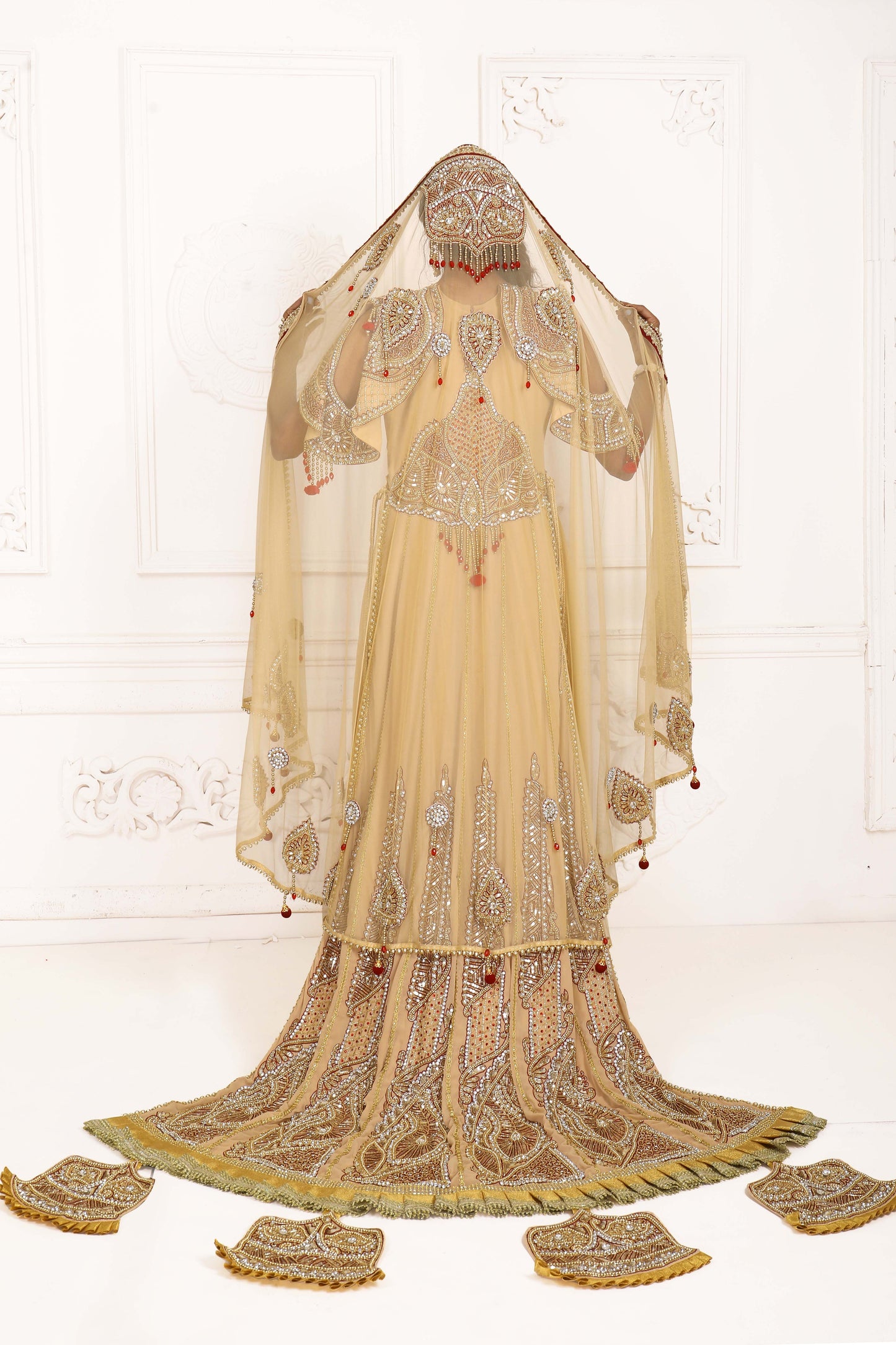 Beige Moroccan Islamic Wedding Kaftan