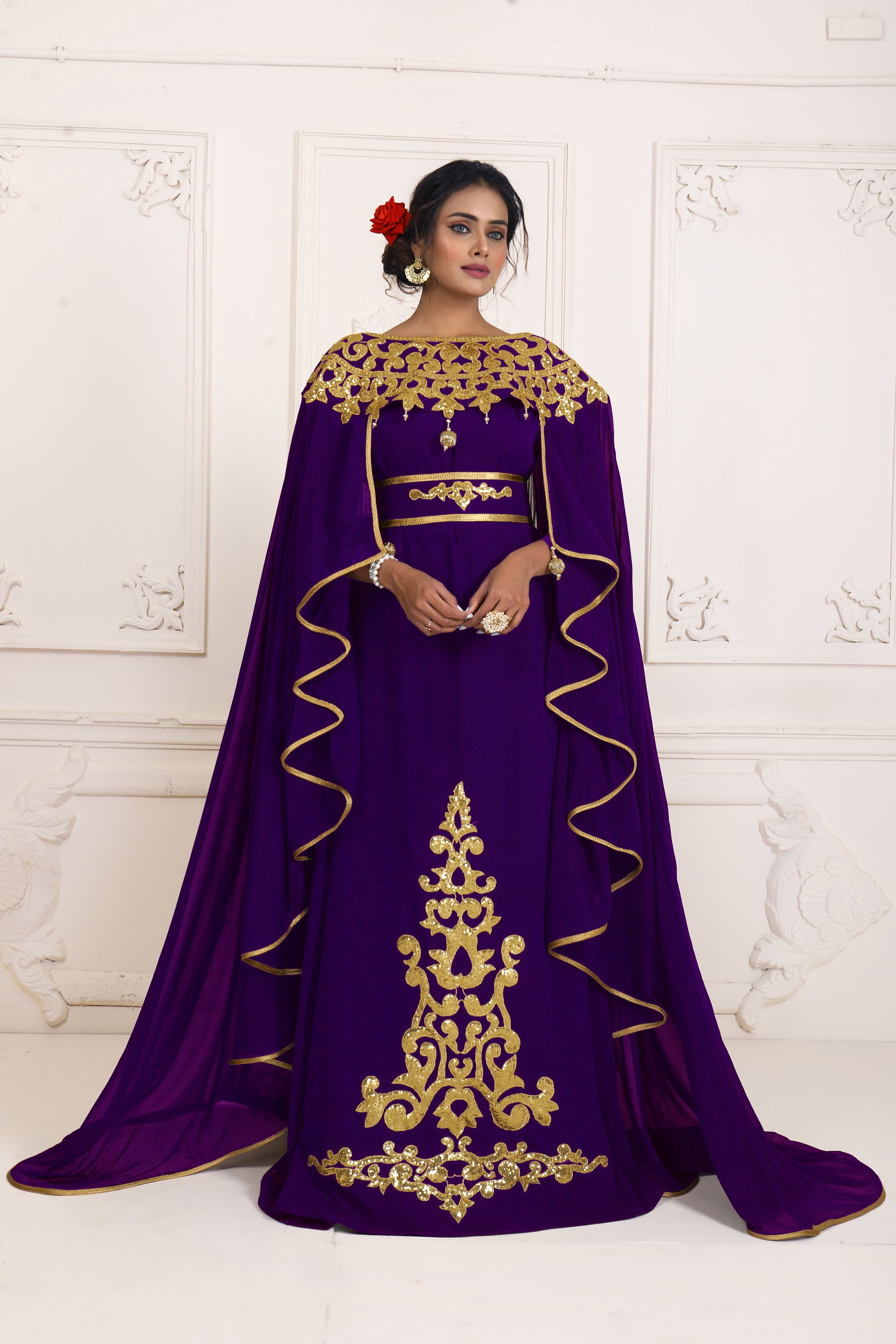 purple kaftan dress Women Purple Kaftan Dress for Dubai Style Caftan Dresses Spring Kaftan Brown and Gold Kaftan