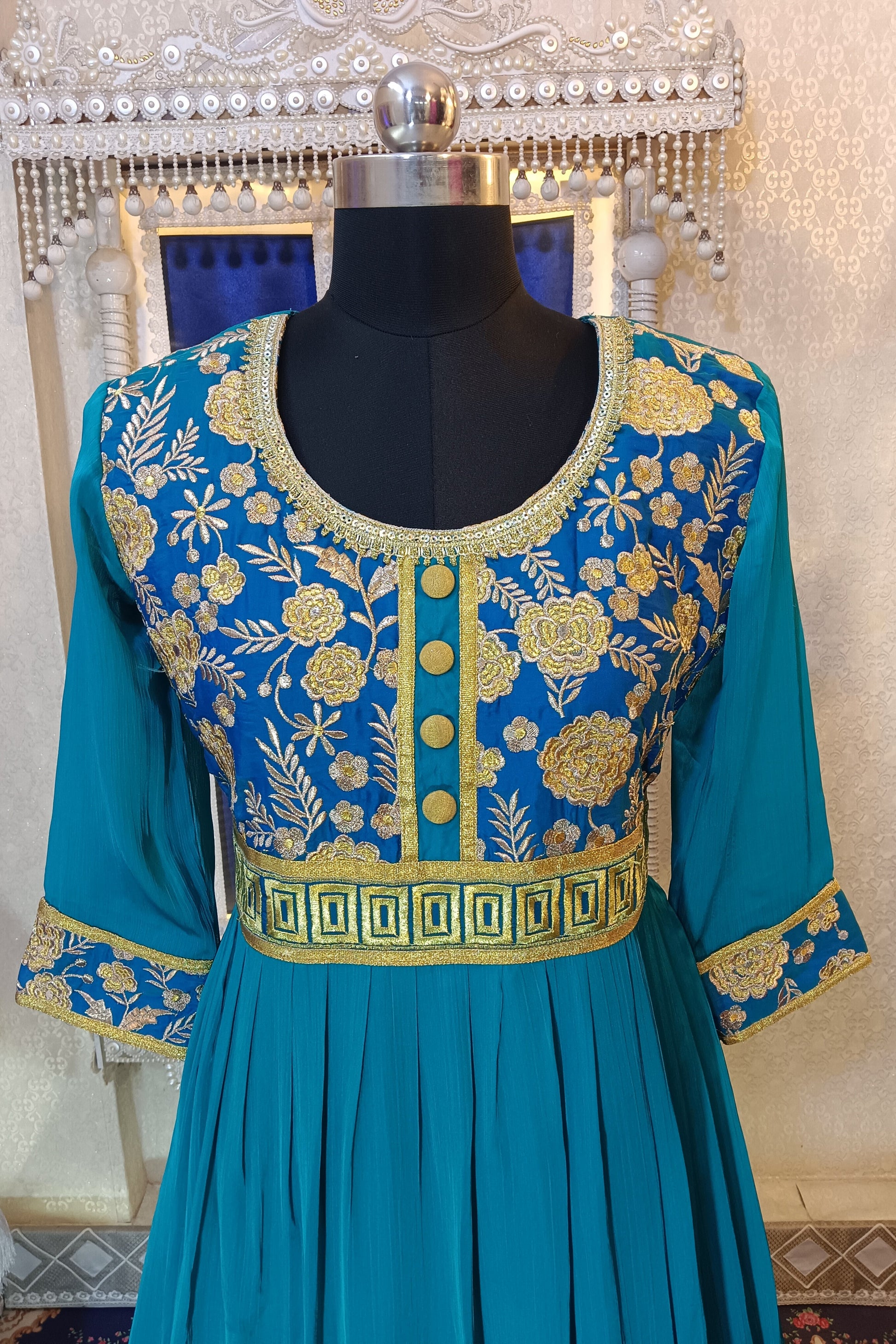 Sea Green Takchita Abaya 