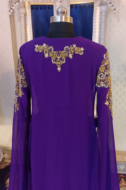 Purple Arabic Party Wear Takchita Kaftan