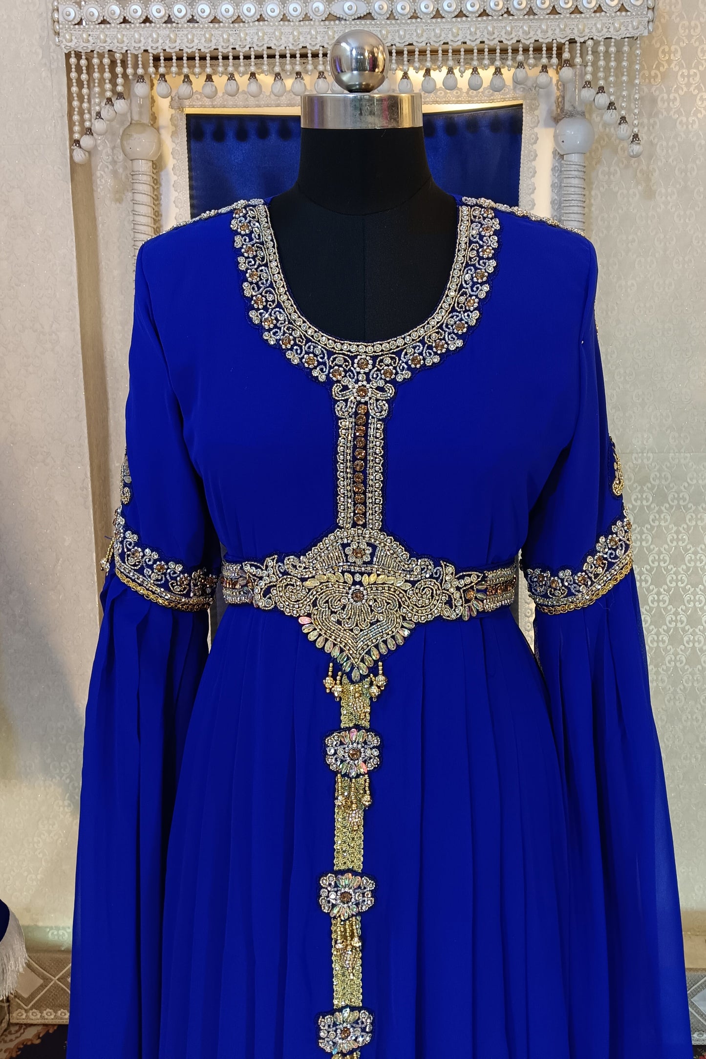 Royal Blue Designer Islamic Wedding Kaftan
