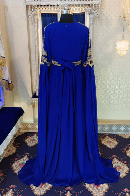 Royal Blue Designer Islamic Wedding Kaftan