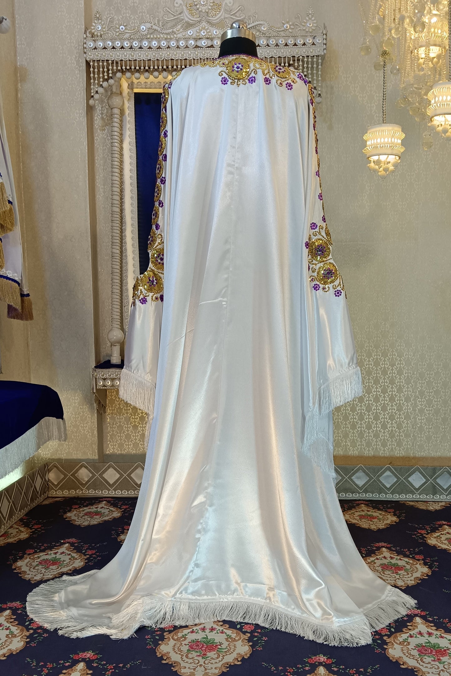 White and Gold Unique Israeli Designer Kaftan