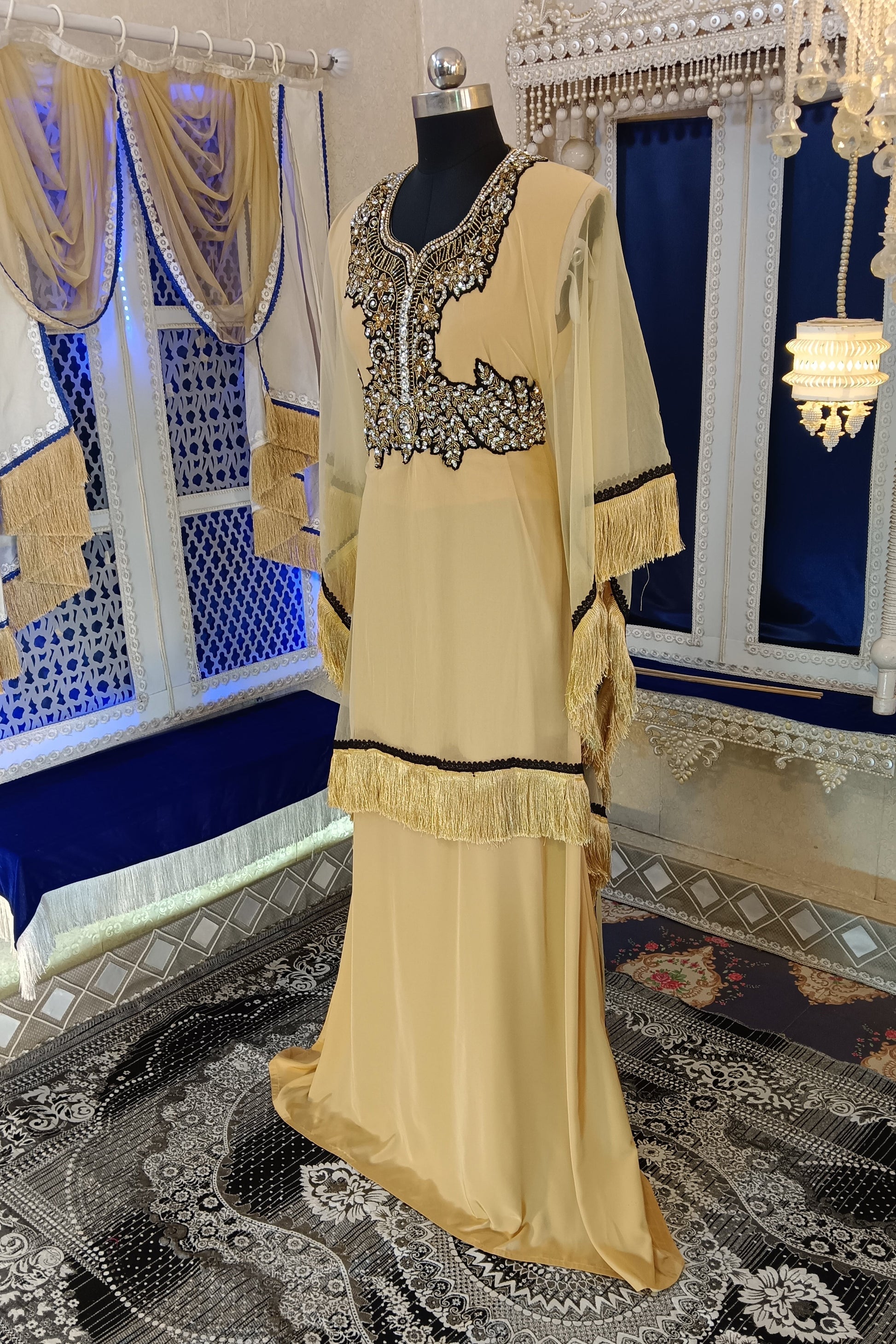 Beige Arabic Wedding Kaftan