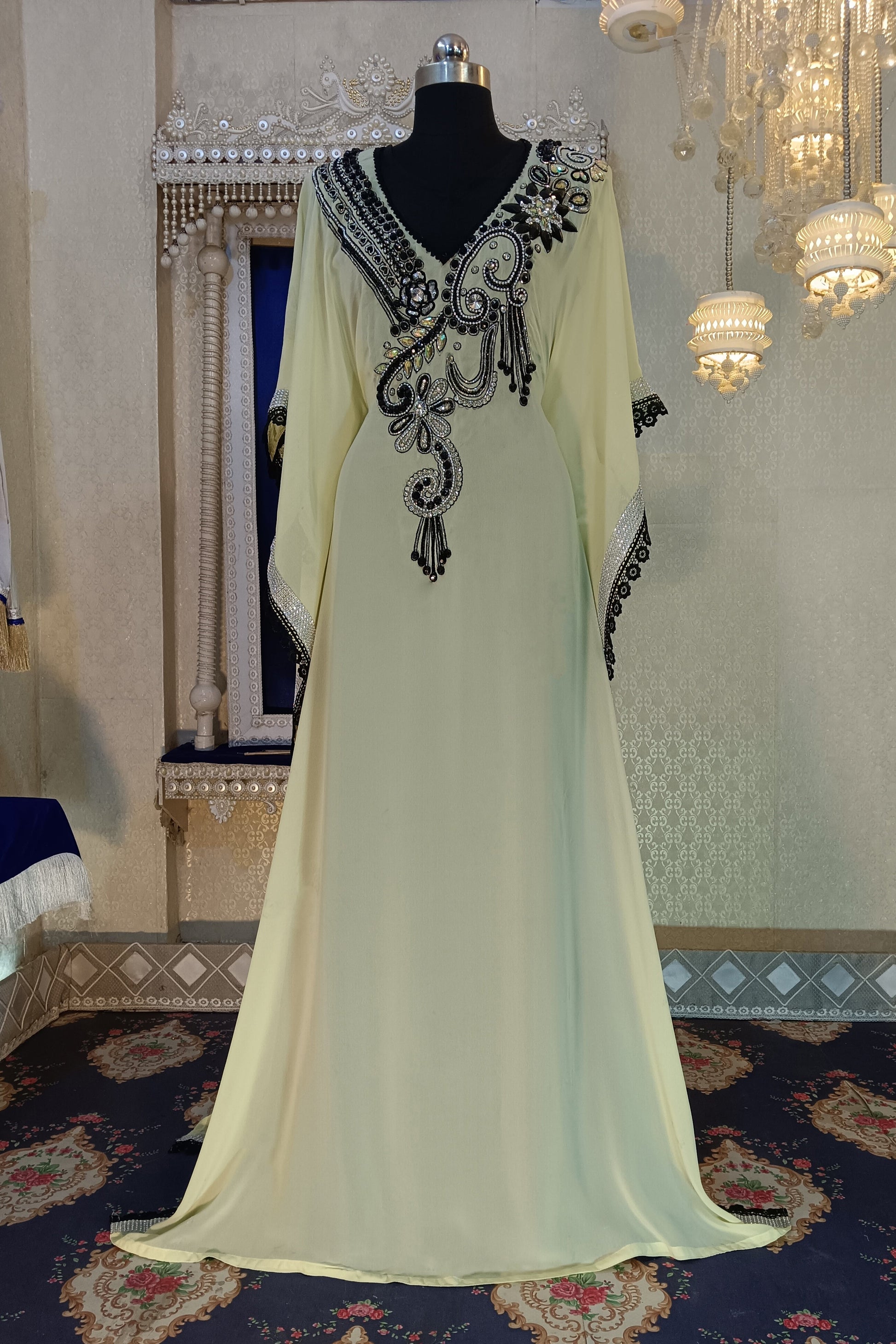 Lemon Yellow Islamic Kaftan