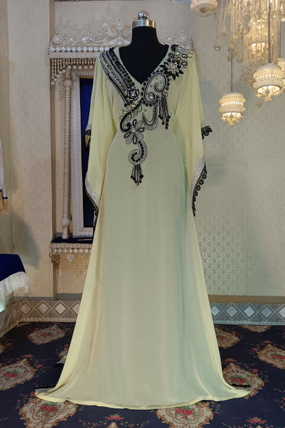 Lemon Yellow Islamic Kaftan
