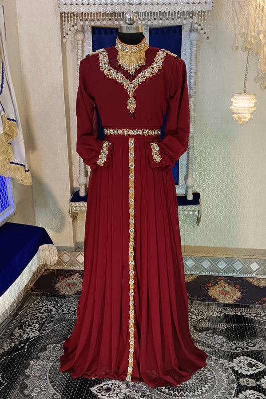 Maroon Designer Kaftan