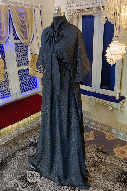 Dark Grey and Black Islamic Wedding Kaftan