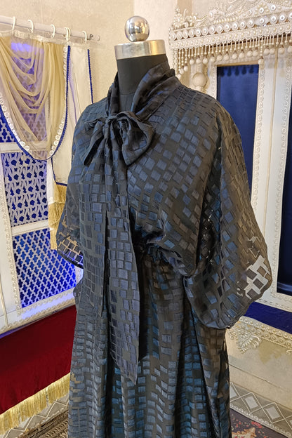 Dark Grey and Black Designer Islamic Wedding Takchita Kaftan
