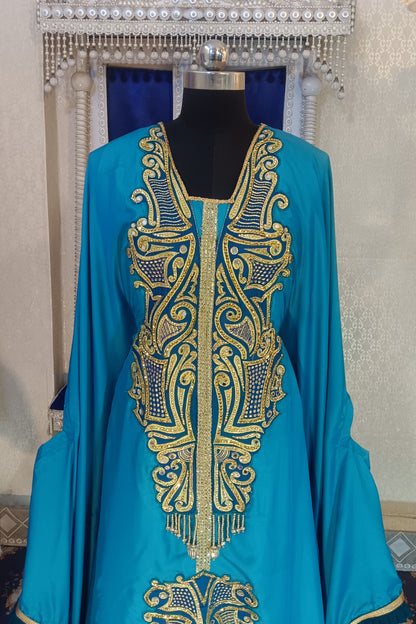 Firozi Islamc Party Wear Wedding Dubai Kaftan