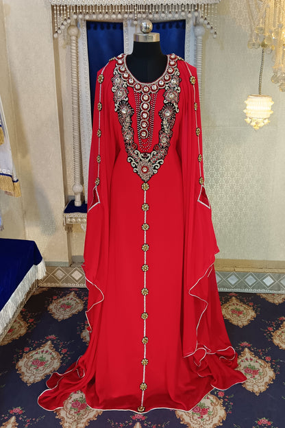 Red Islamic Takchita Kaftan