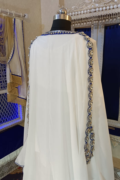 White Unique Arabic Designer Moroccan Kaftan