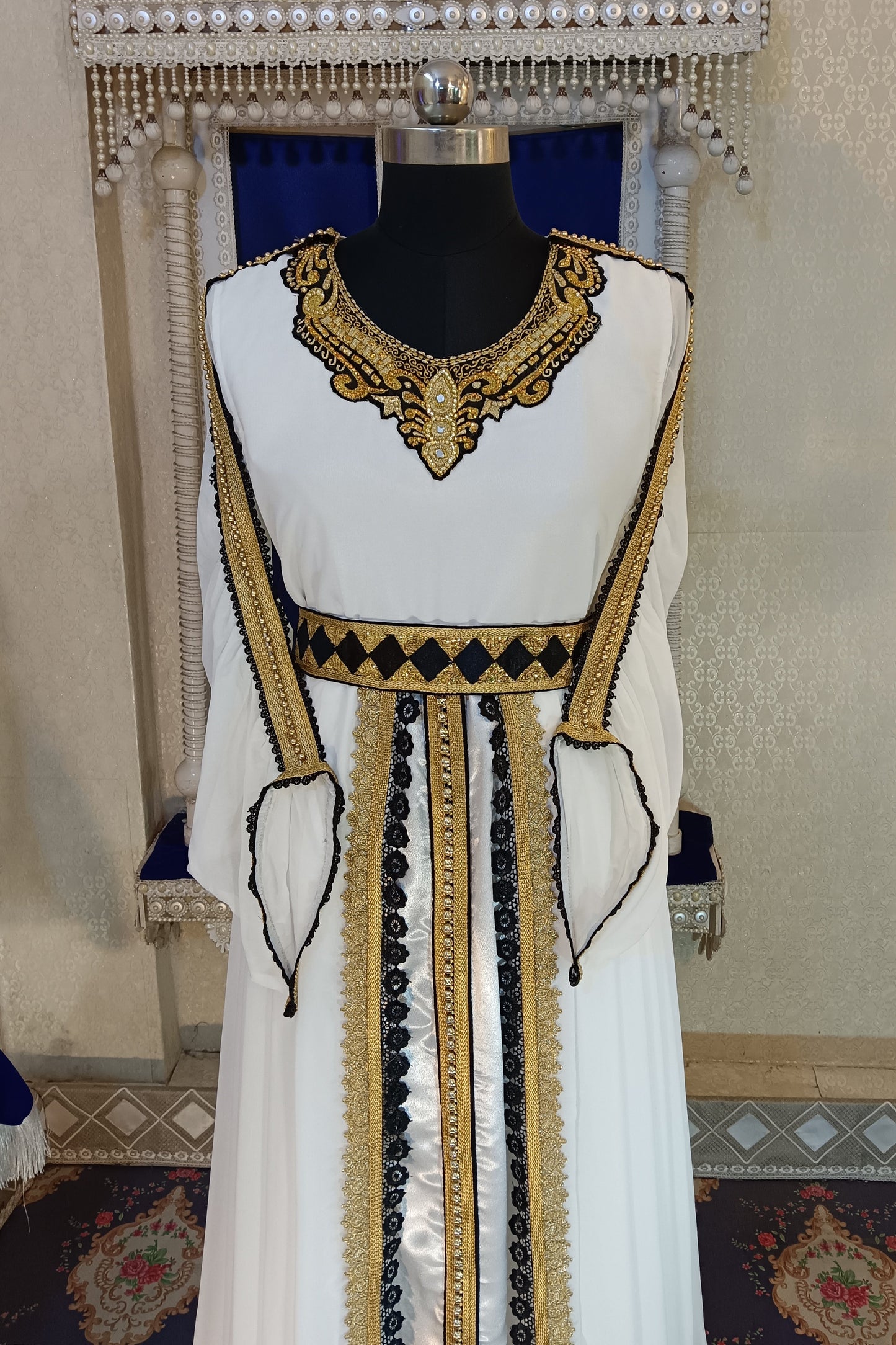 Islamic Designer Embroidery Long Sleeve Moroccan Kaftan