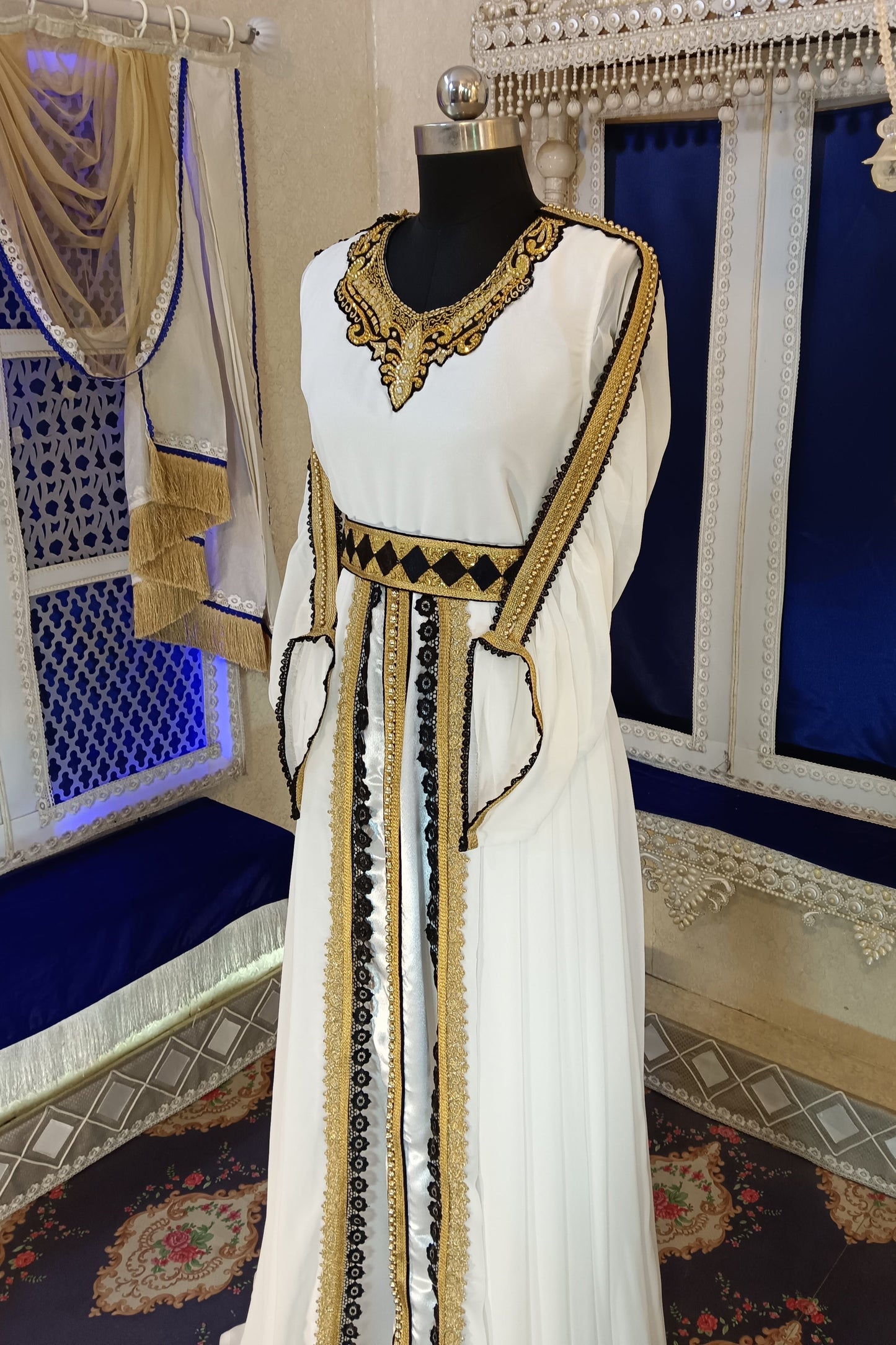 Islamic Designer Embroidery Long Sleeve Moroccan Kaftan