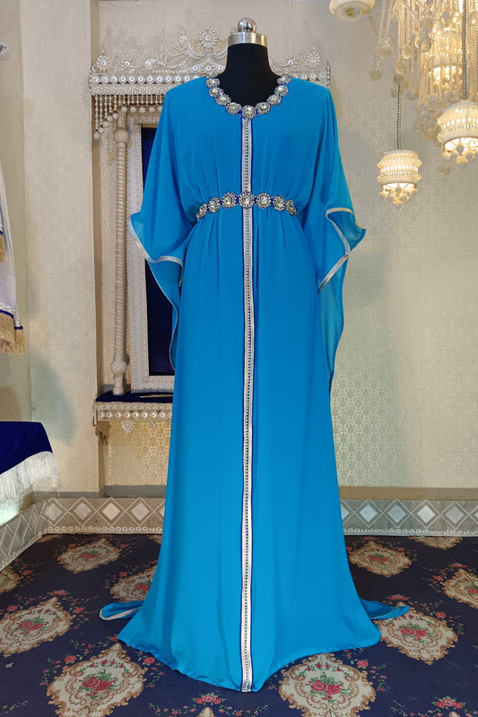 Firozi and Blue Designer Kaftan