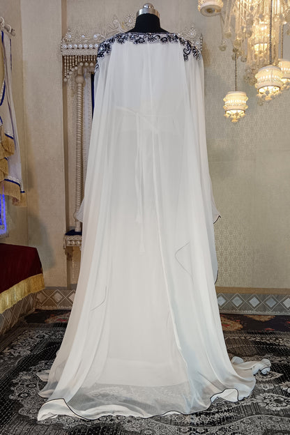 White Designer Islamic Arabic Takchita Kaftan