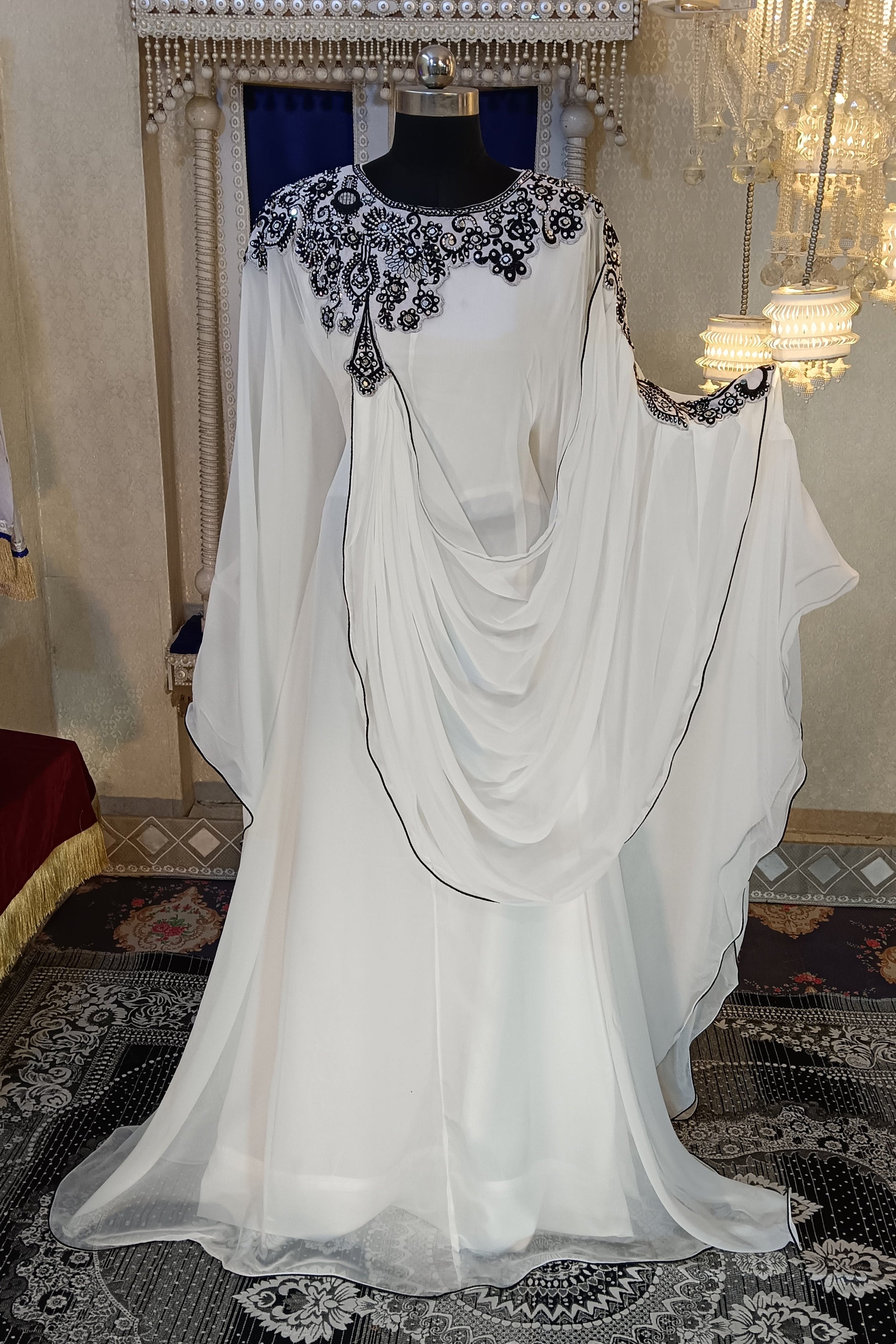White Embroidery Kaftan