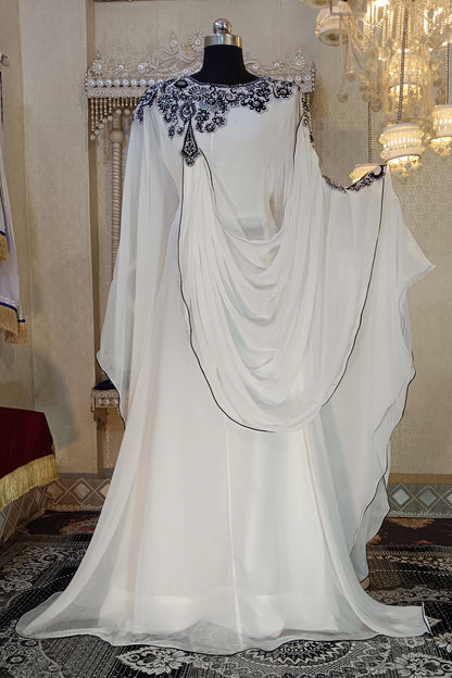 White Dubai Style Kaftan