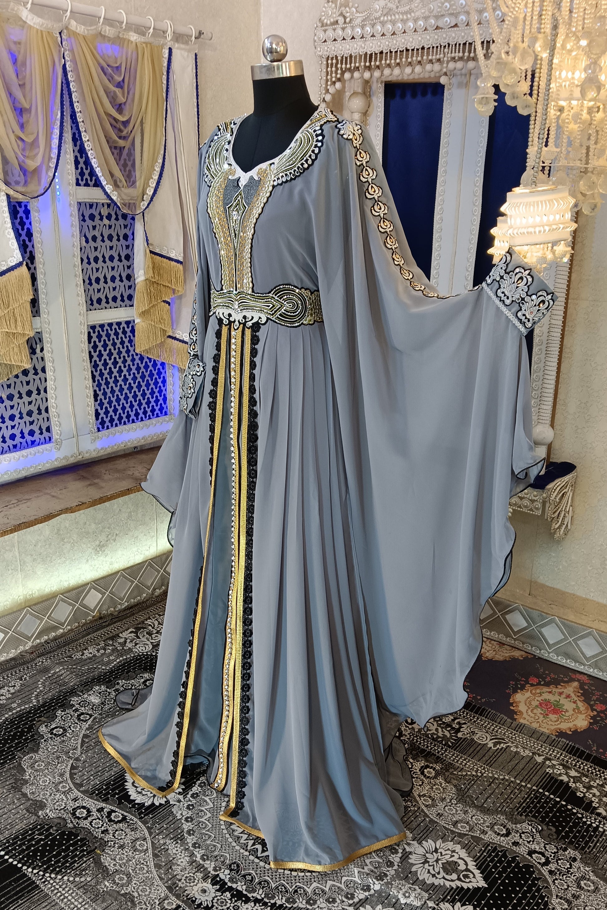 Grey Kaftan Dress