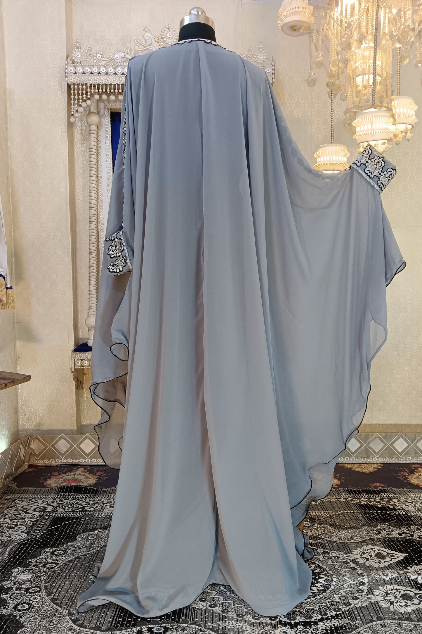 Grey Moroccan Takchita Islamic Kaftan Dress