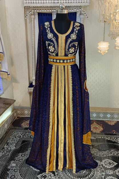 Dark Blue Designer Arabic Kaftan