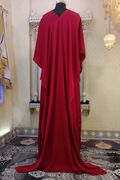 Maroon Designer Islamic Kaftan Israeli Wedding Takchita Kaftan
