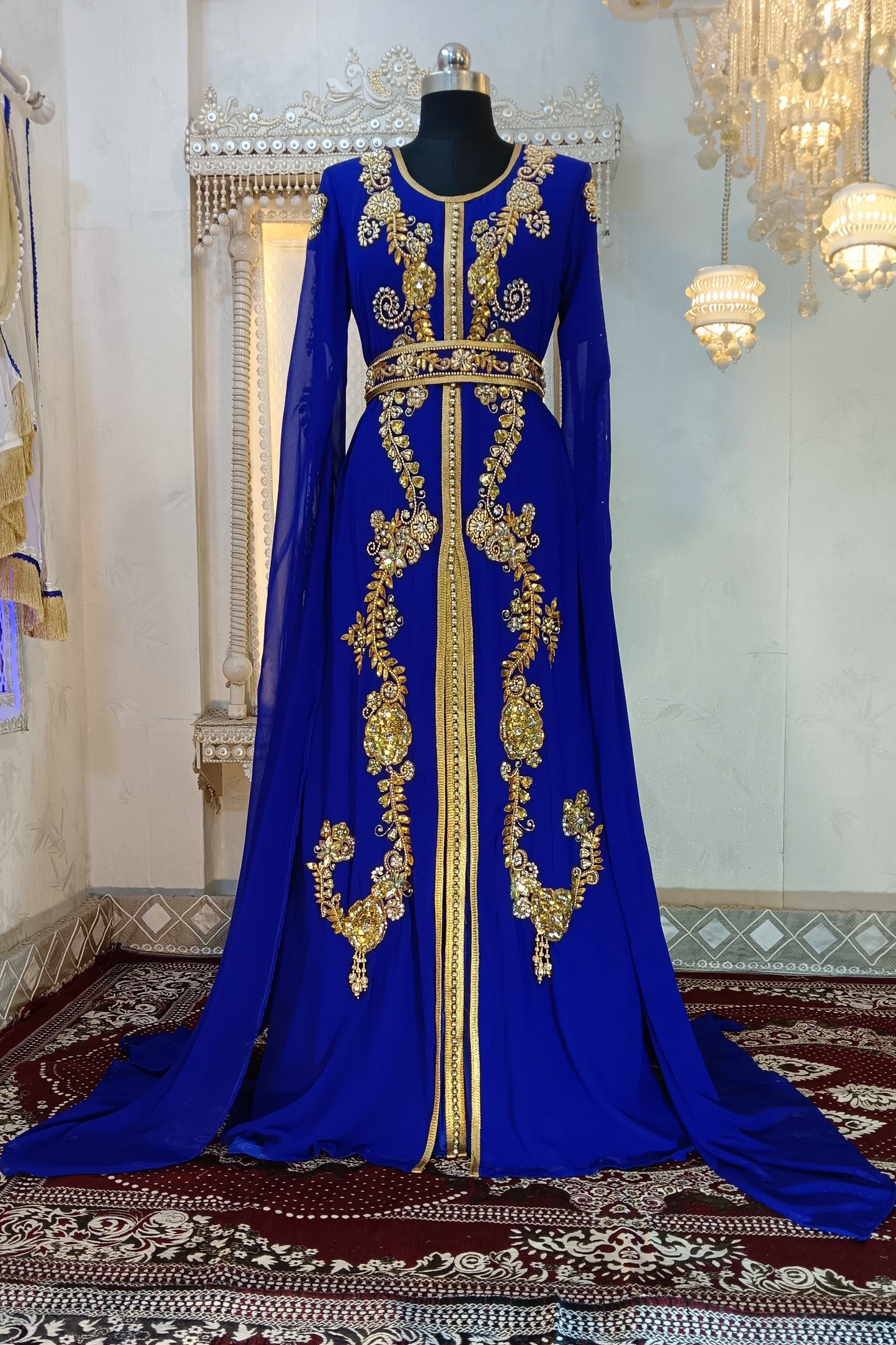 Royal Blue Moroccan Islamic Caftan