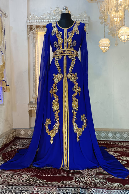Royal Blue Moroccan Islamic Caftan