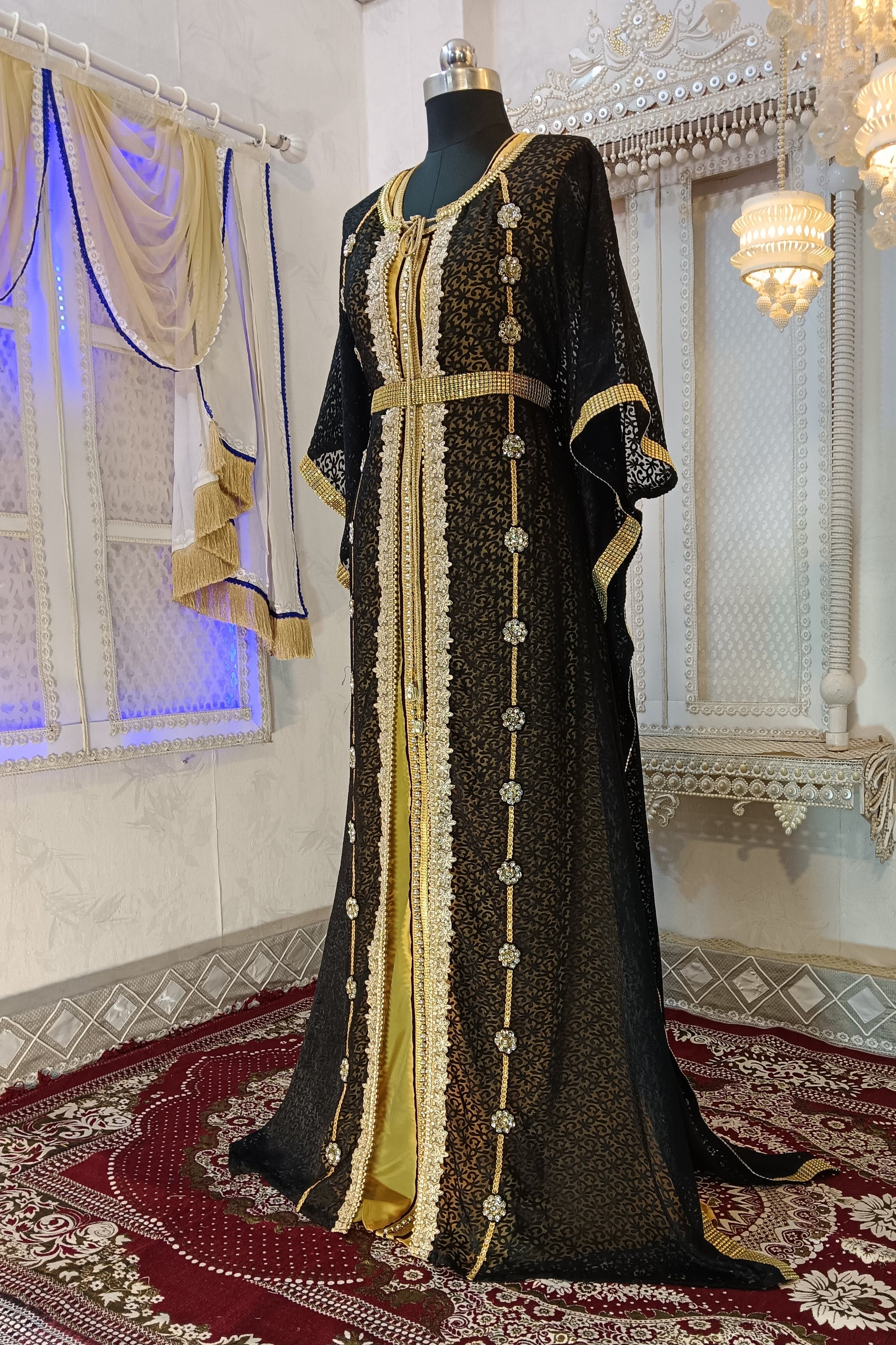 Black Arabic Moroccan Kaftan
