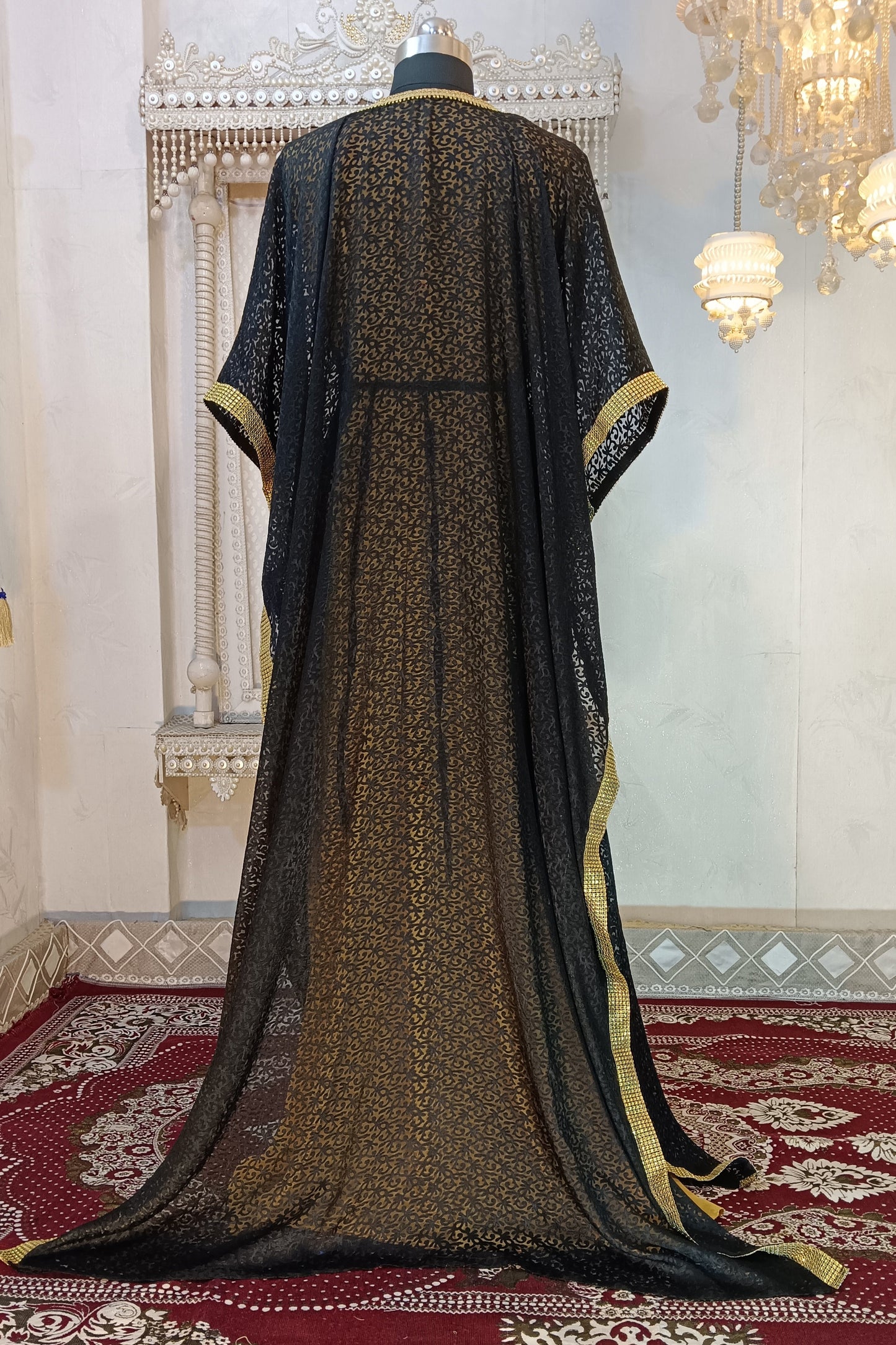 Black and Gold Islamic Wedding Designer Arabic Moroccan Kaftan
