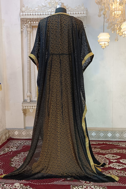 Black and Gold Islamic Wedding Designer Arabic Moroccan Kaftan