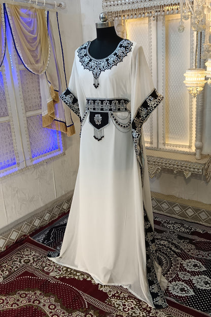 White Arabic Takchita Kaftan
