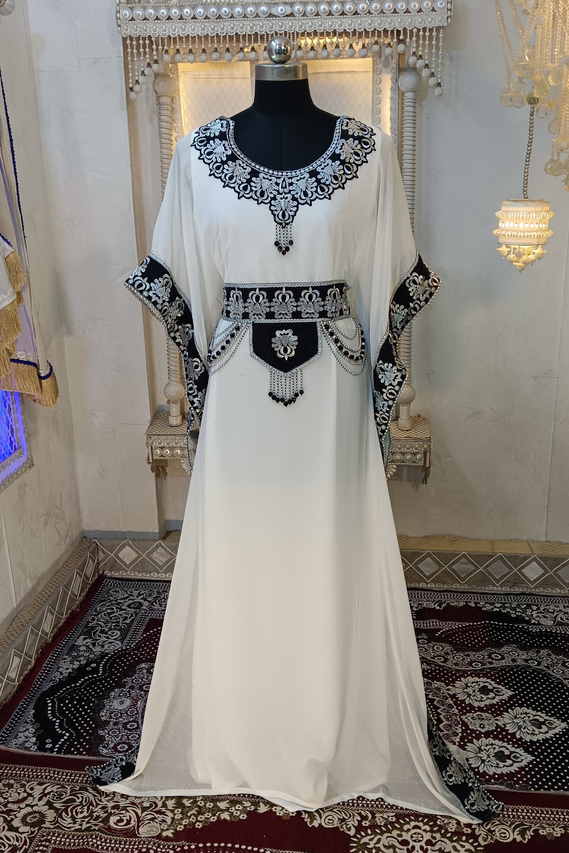White and Black Stylish Kaftan
