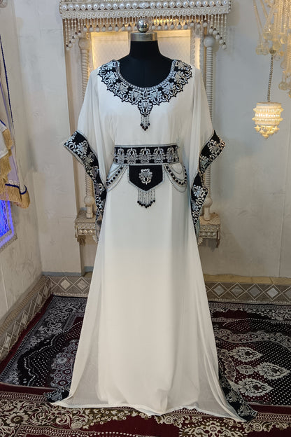 White and Black Stylish Kaftan