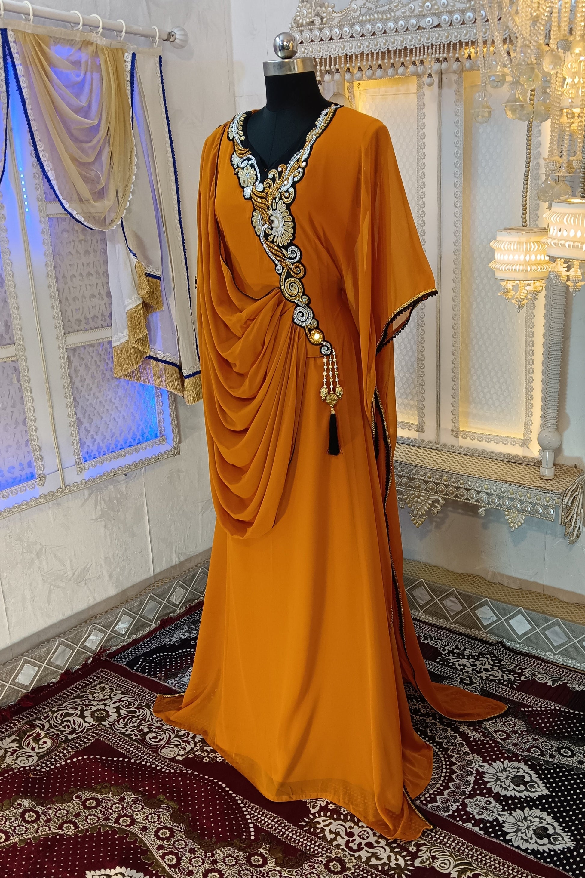 Mustard Kaftan Dress Islamic