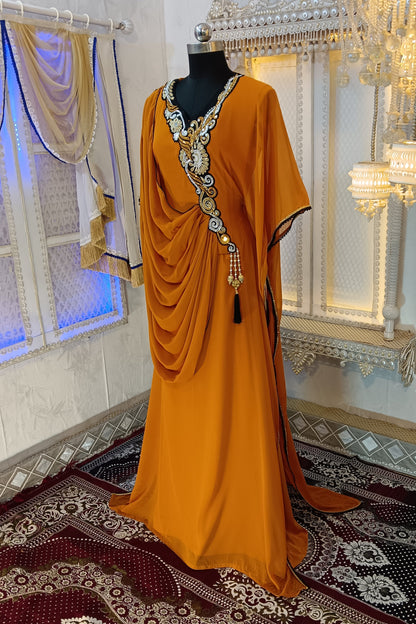 Mustard Kaftan Dress Islamic