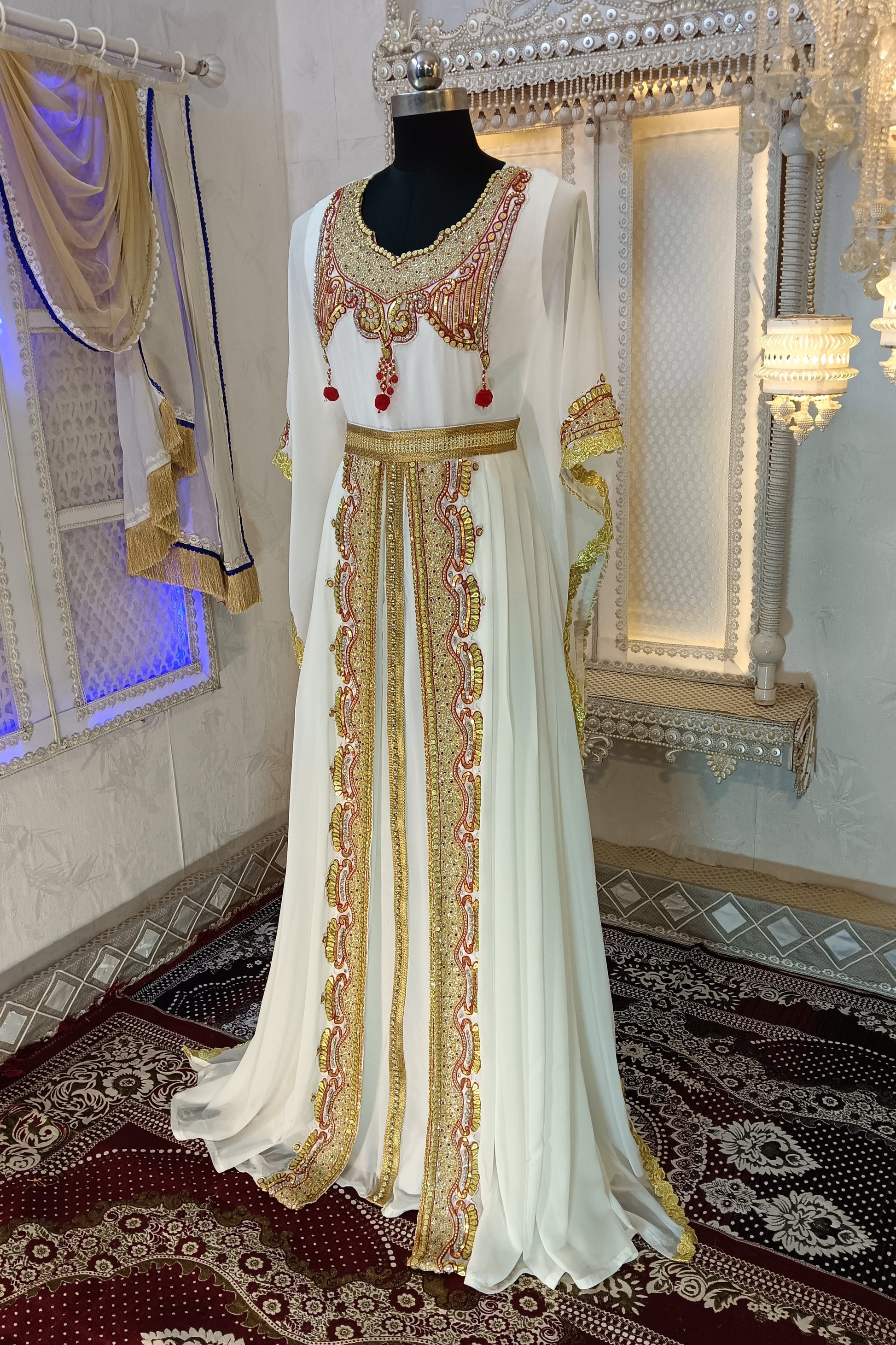Off White Takchita Kaftan