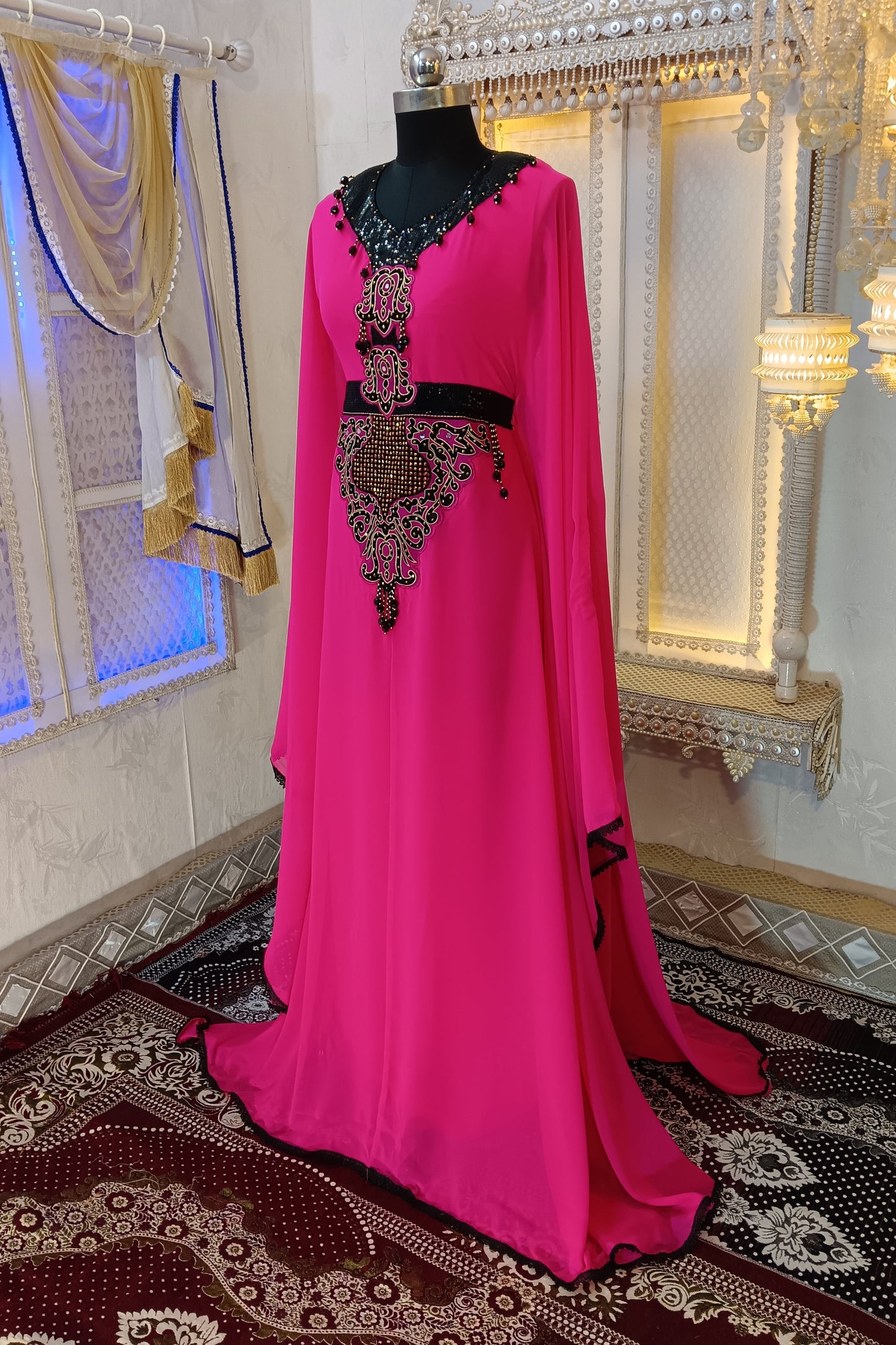 Gulal Pink Islamic Arabic Stylish Designer Caftan