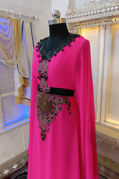 Gulal Pink Islamic Arabic Stylish Designer Caftan