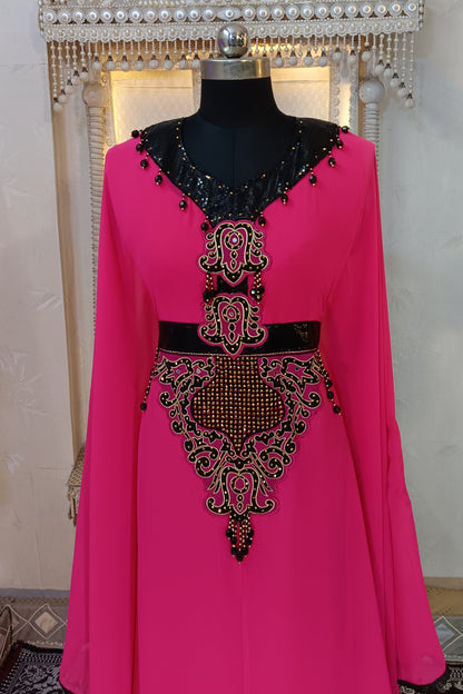 Gulal Pink Islamic Arabic Stylish Designer Caftan